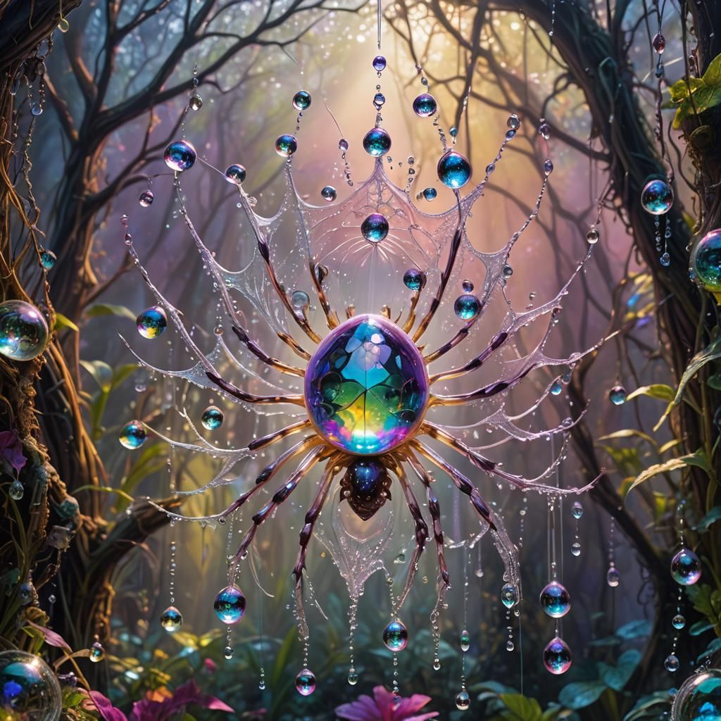 Dewdrops Spidersweb   by @Caz Prophetess