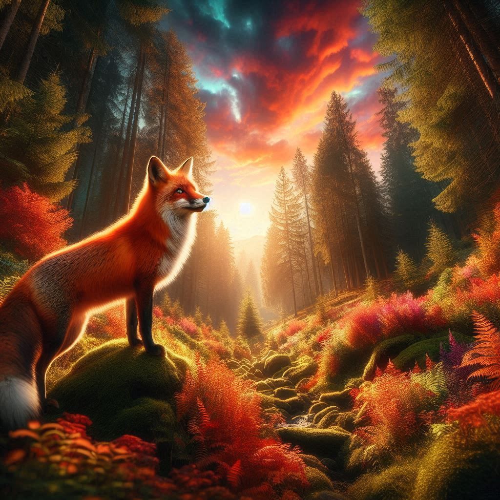 Solo red fox
