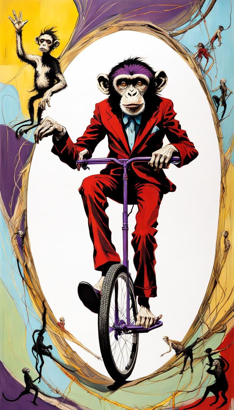 Unicycle Monkey AI Generated Artwork NightCafe Creator