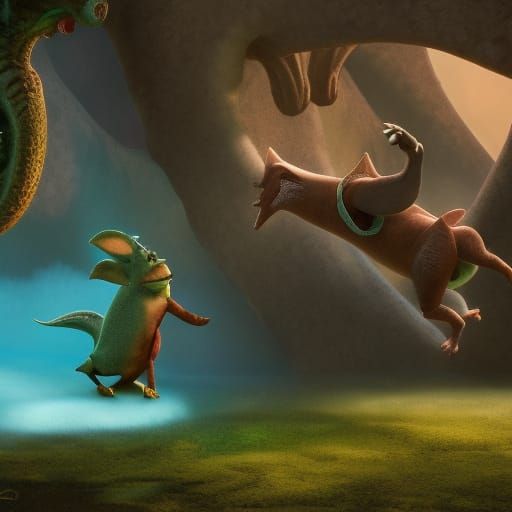 sherk and shaggy fighting
