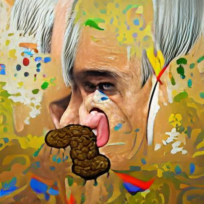 pi era eating poop Picasso abstract detailed painting AI