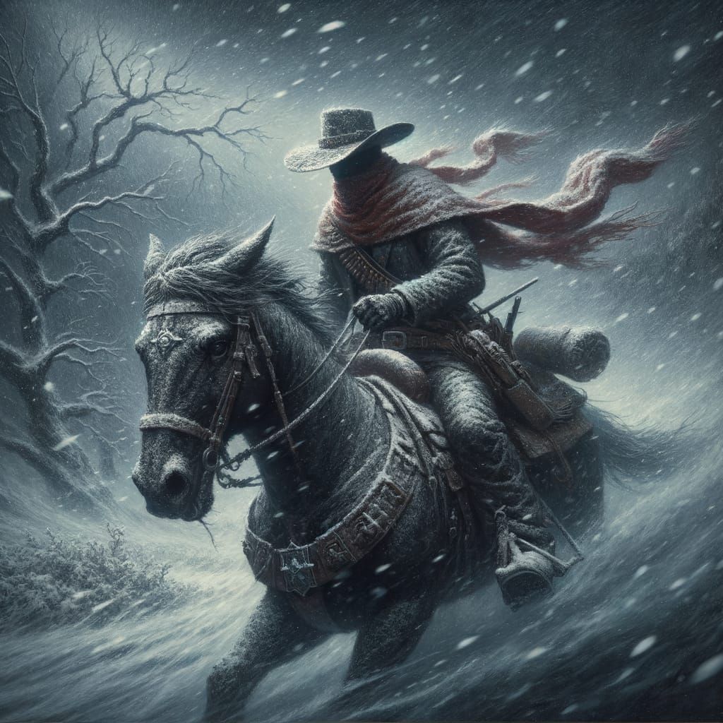 The Red Scarf Rider  by @dreampixel_ai