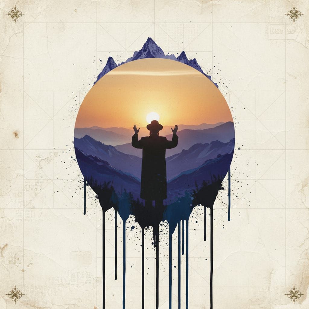 Sunset Prayer: Mixed Media Circle Art