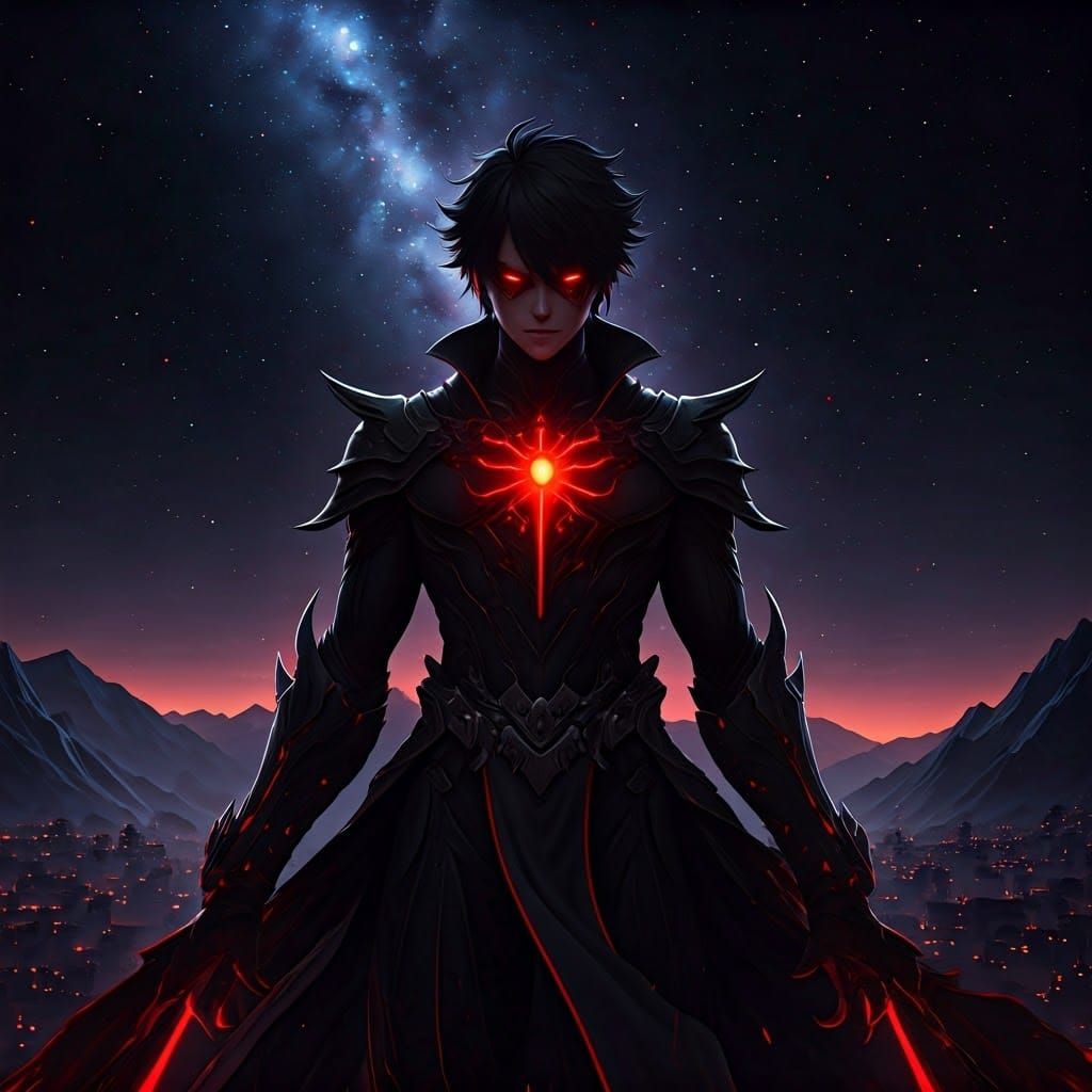 Sinister Hero Rulership in Anime Style