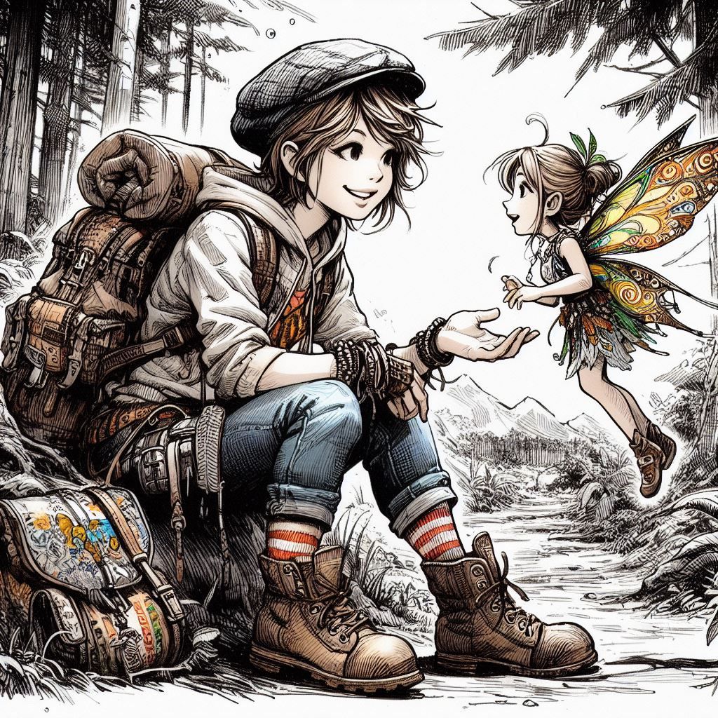 Fairy with hiker