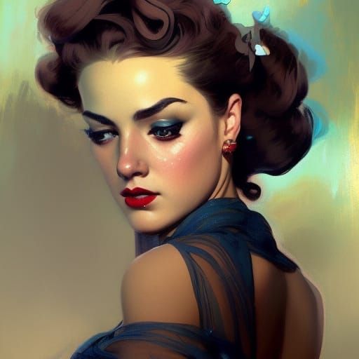 pinup gal 5 - AI Generated Artwork - NightCafe Creator