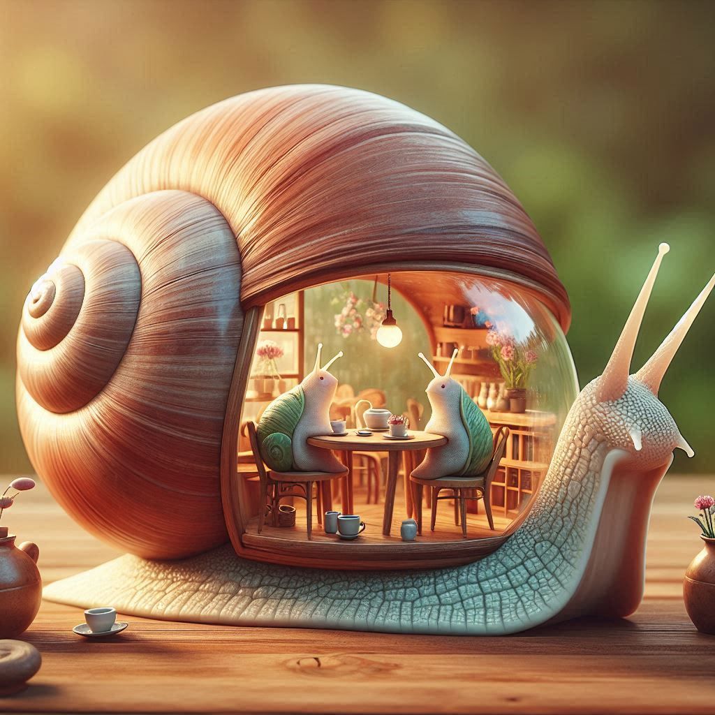 Snail Café in a Shell  by @VanGogh_Fan