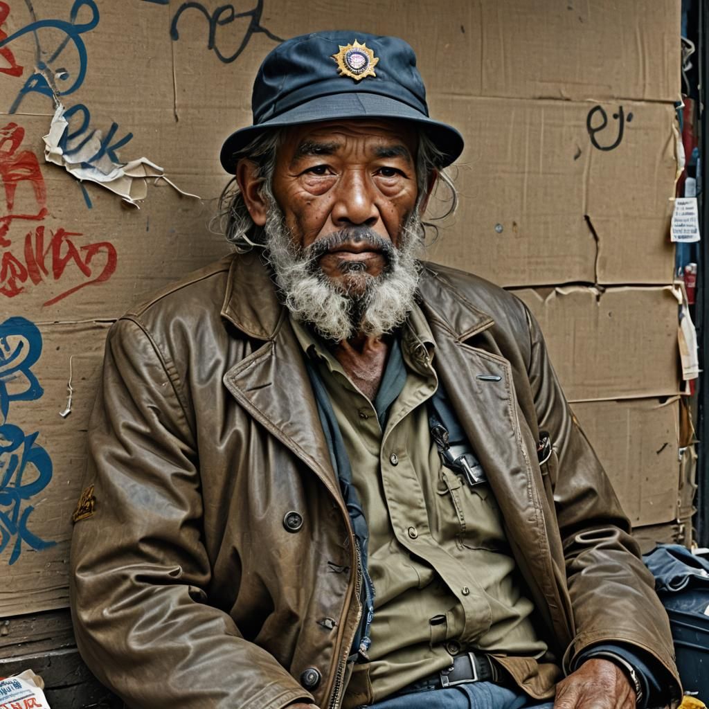 Old homeless man - AI Generated Artwork - NightCafe Creator