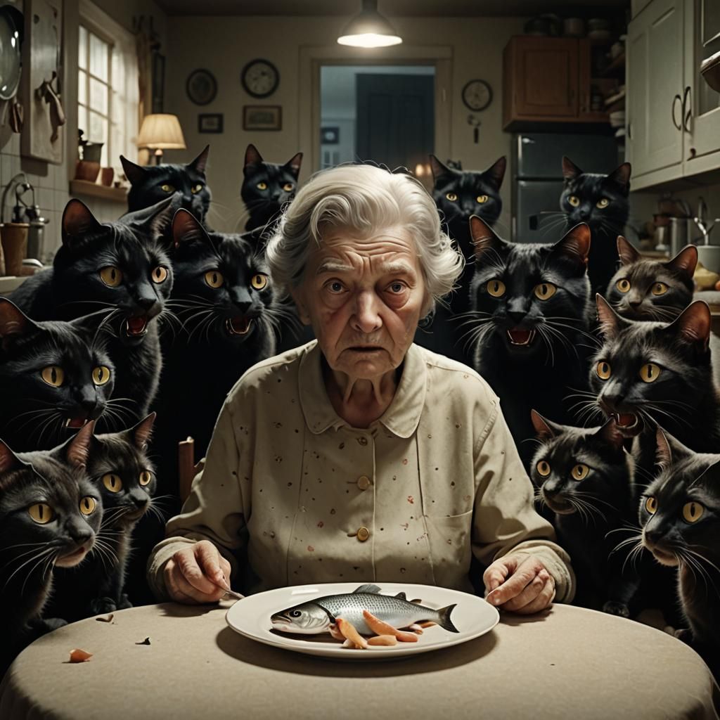 Hungry Black Cats