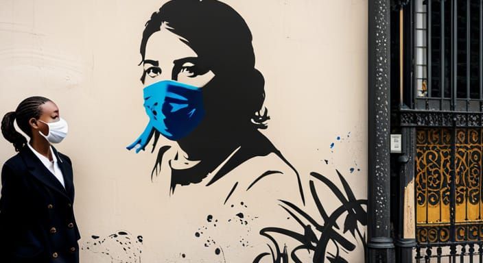 Girl in Brooklyn Street Art by Banksy Style