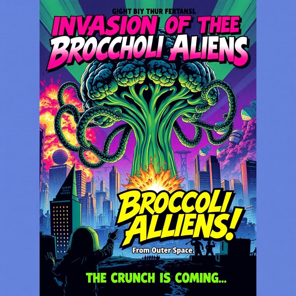 Invasion of the Broccoli Aliens from Outer Space!  by @PrincessJoySparkles
