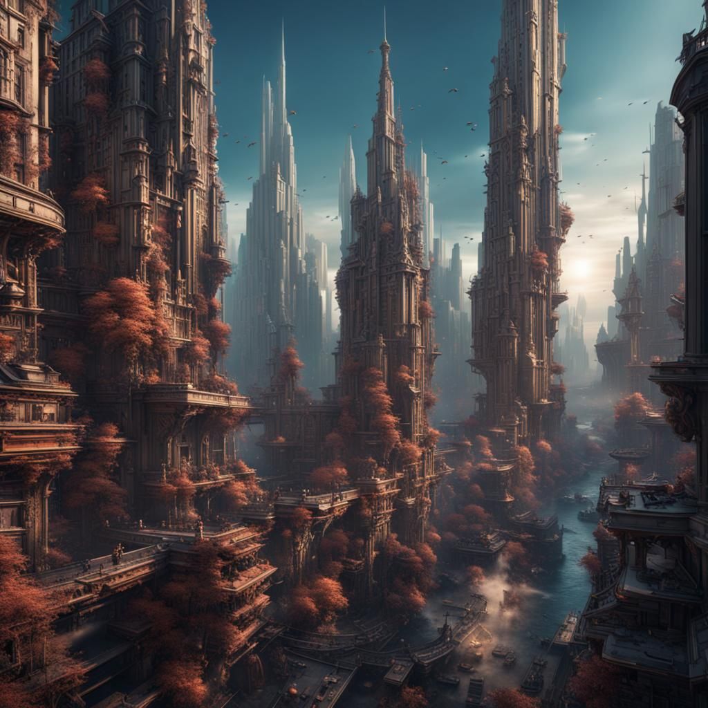 AN ABSTRACT VIEW OF A  CITY
