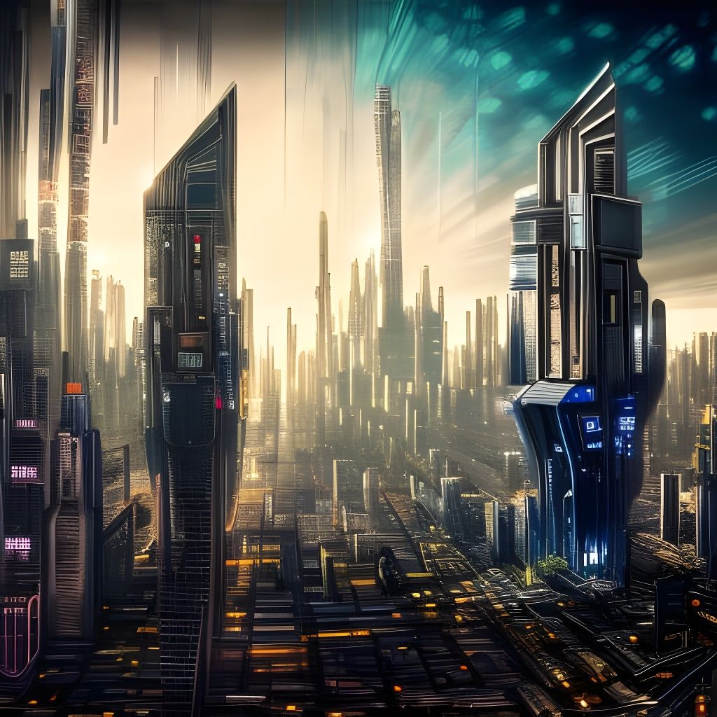 Robotic City - AI Generated Artwork - NightCafe Creator