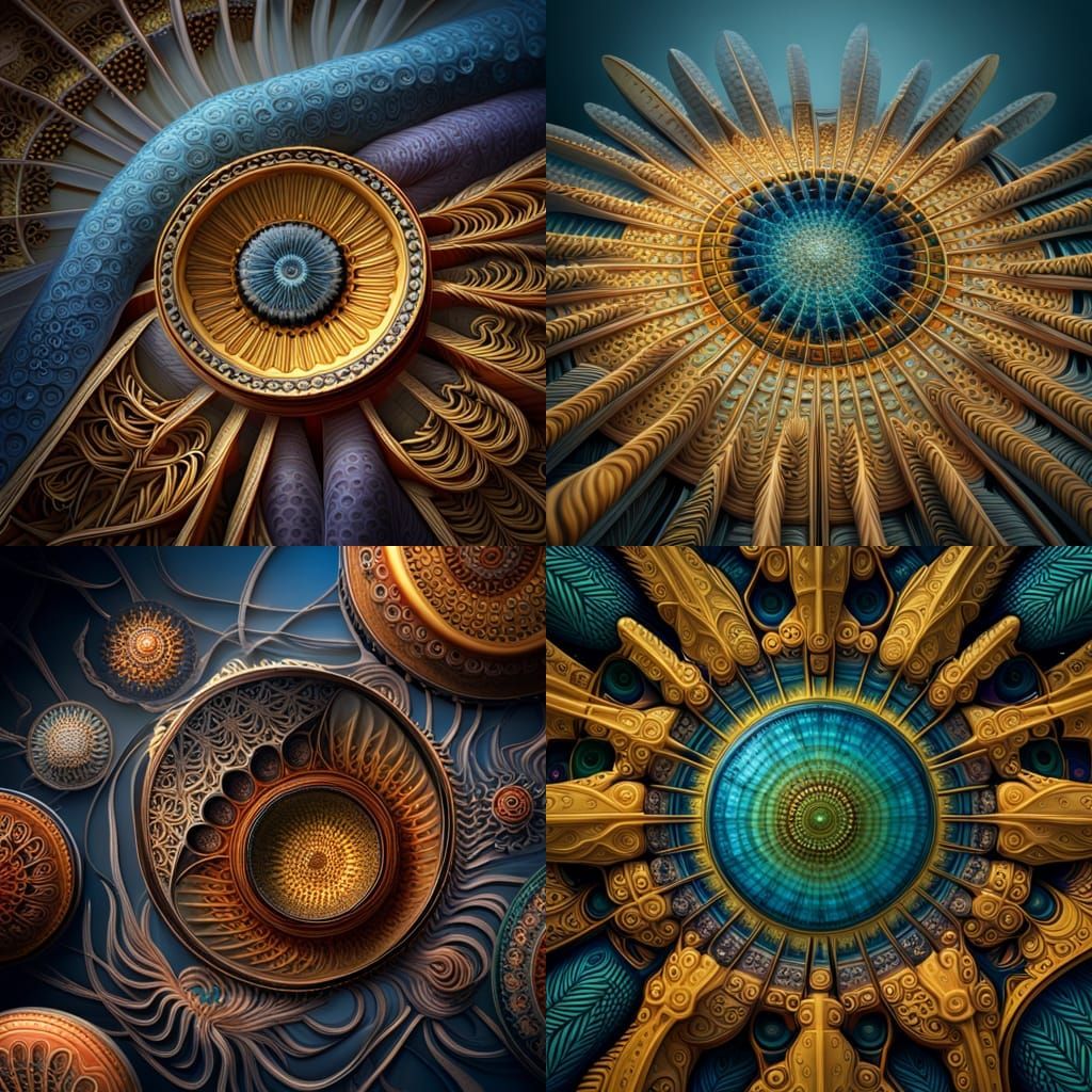 Diatoms, botanical art, fractal diatoms, Ernst Haeckel diato...