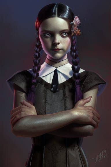 Wednesday Addams - AI Generated Artwork - NightCafe Creator