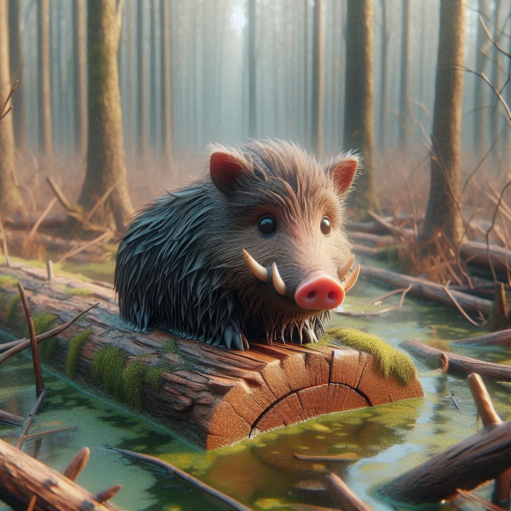 A Hog on a Log in a Bog