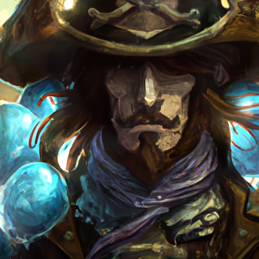 Jellyfish Pirate: Detailed Character Portrait in Fantasy Sty...