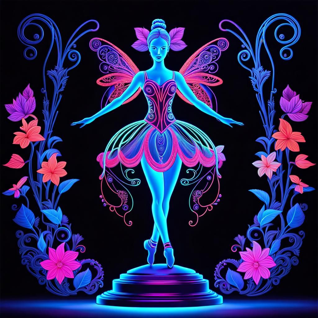 Blacklight Ballerina   by @crea_Tina