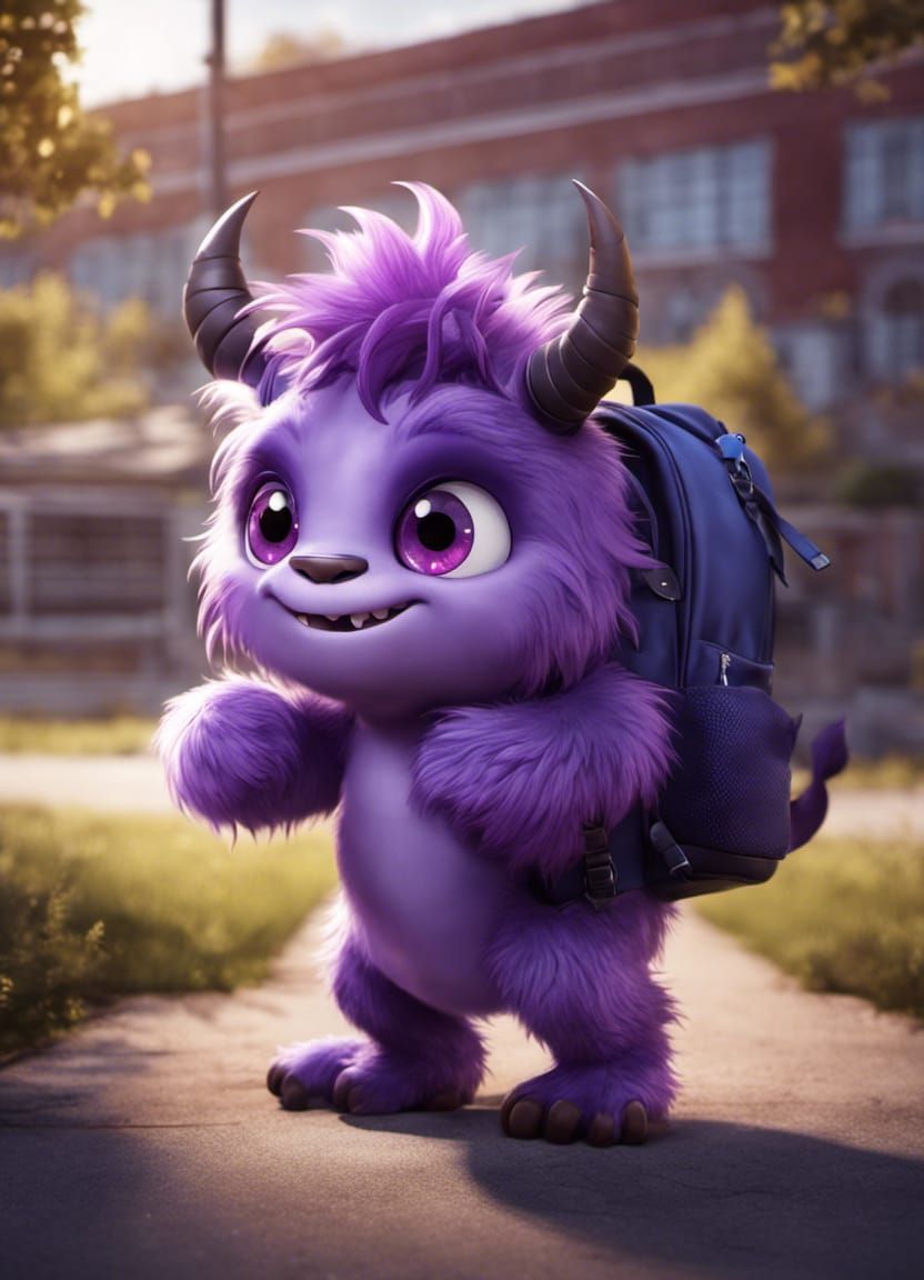 Cute monster looking forward to his first day at school  by @Mysterys Games