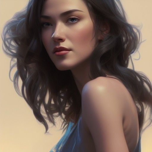 Peyton List Portrait by Rutkowski, Artgerm, and Mucha