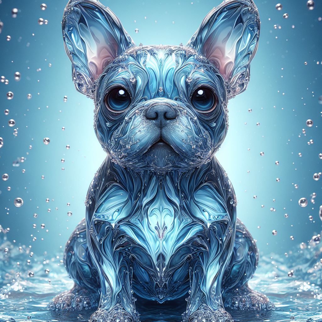 Watered French bulldog