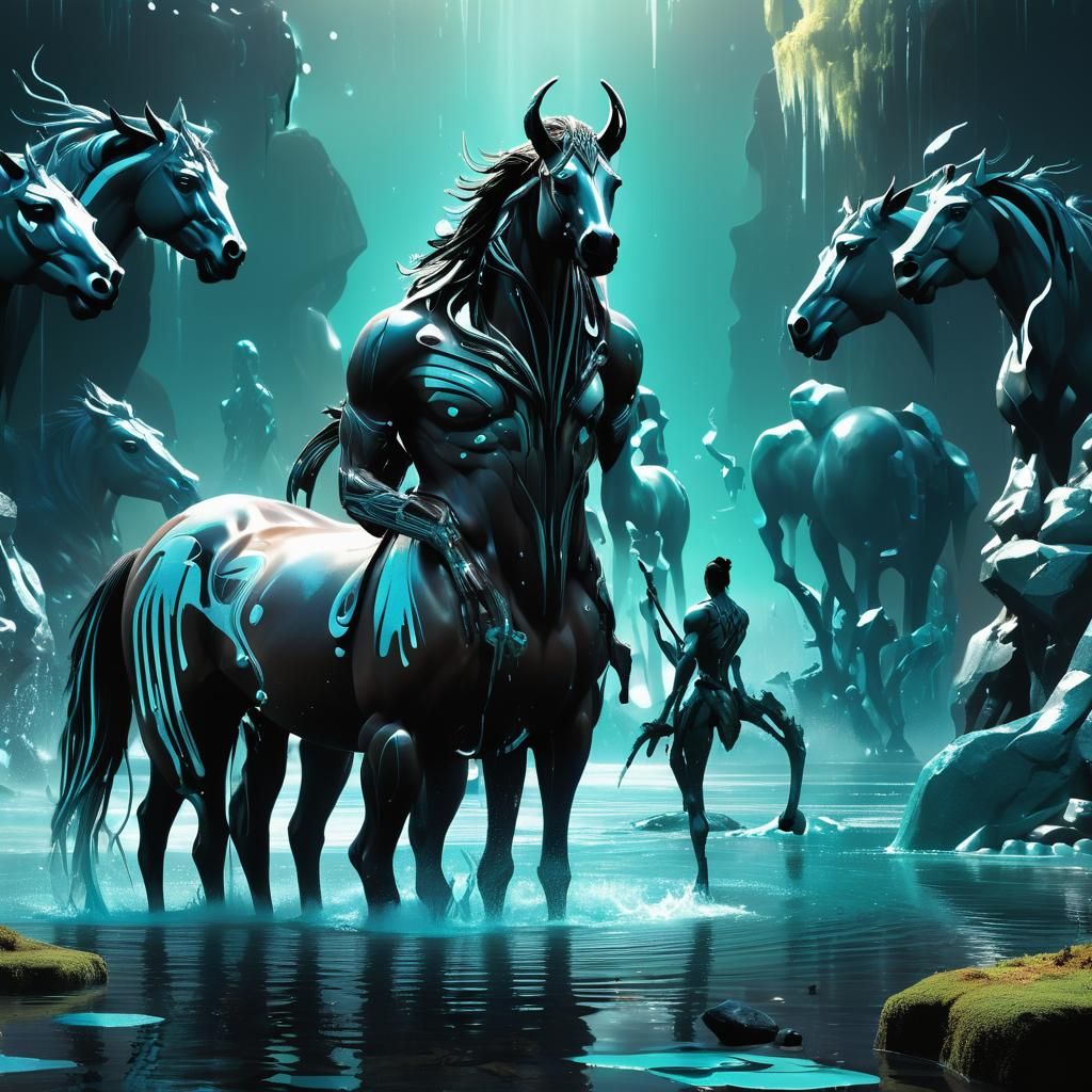 In a mystical, dimly lit, smoke-filled chamber, a handsome y...