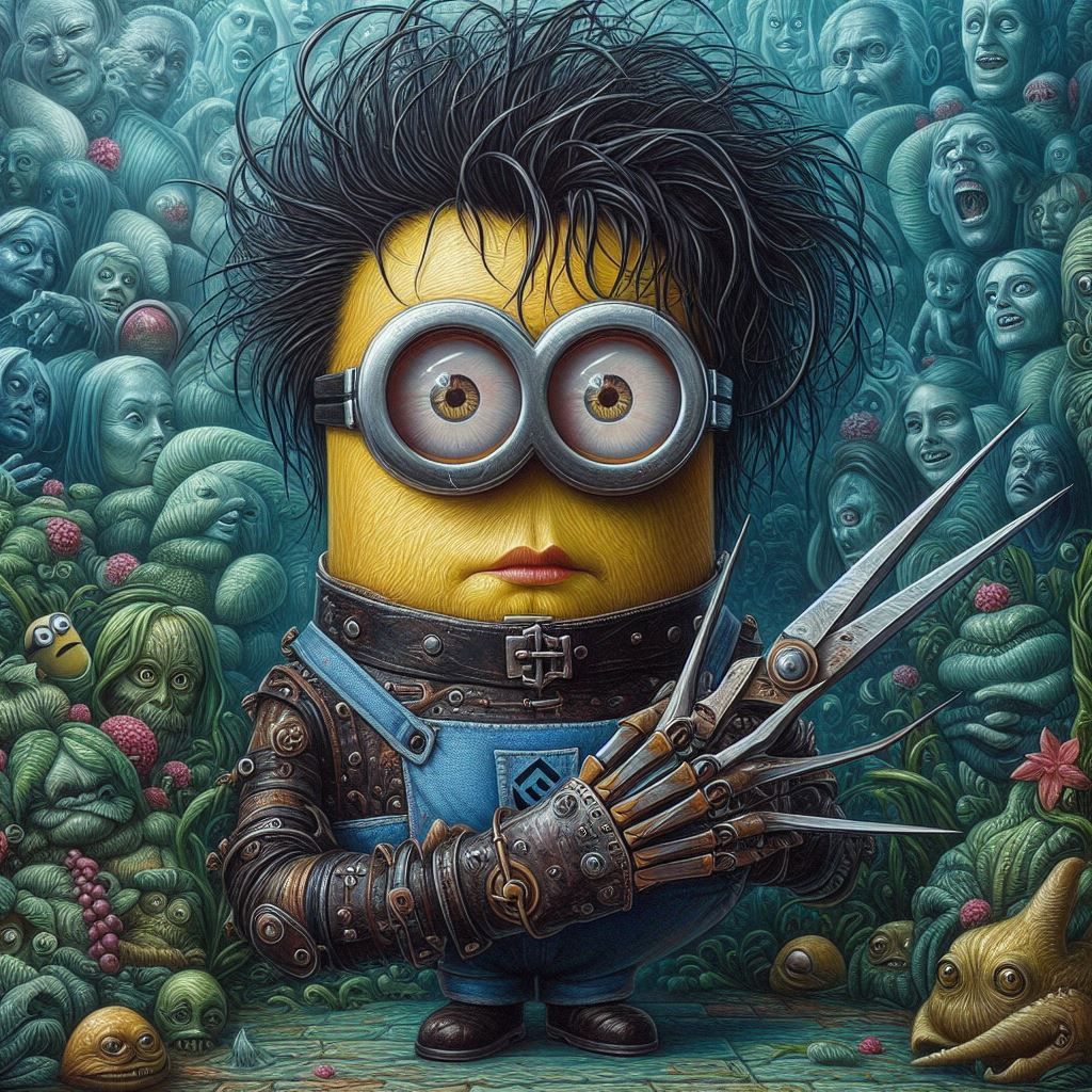 Minion Scissorhands  by @Ai-zombie