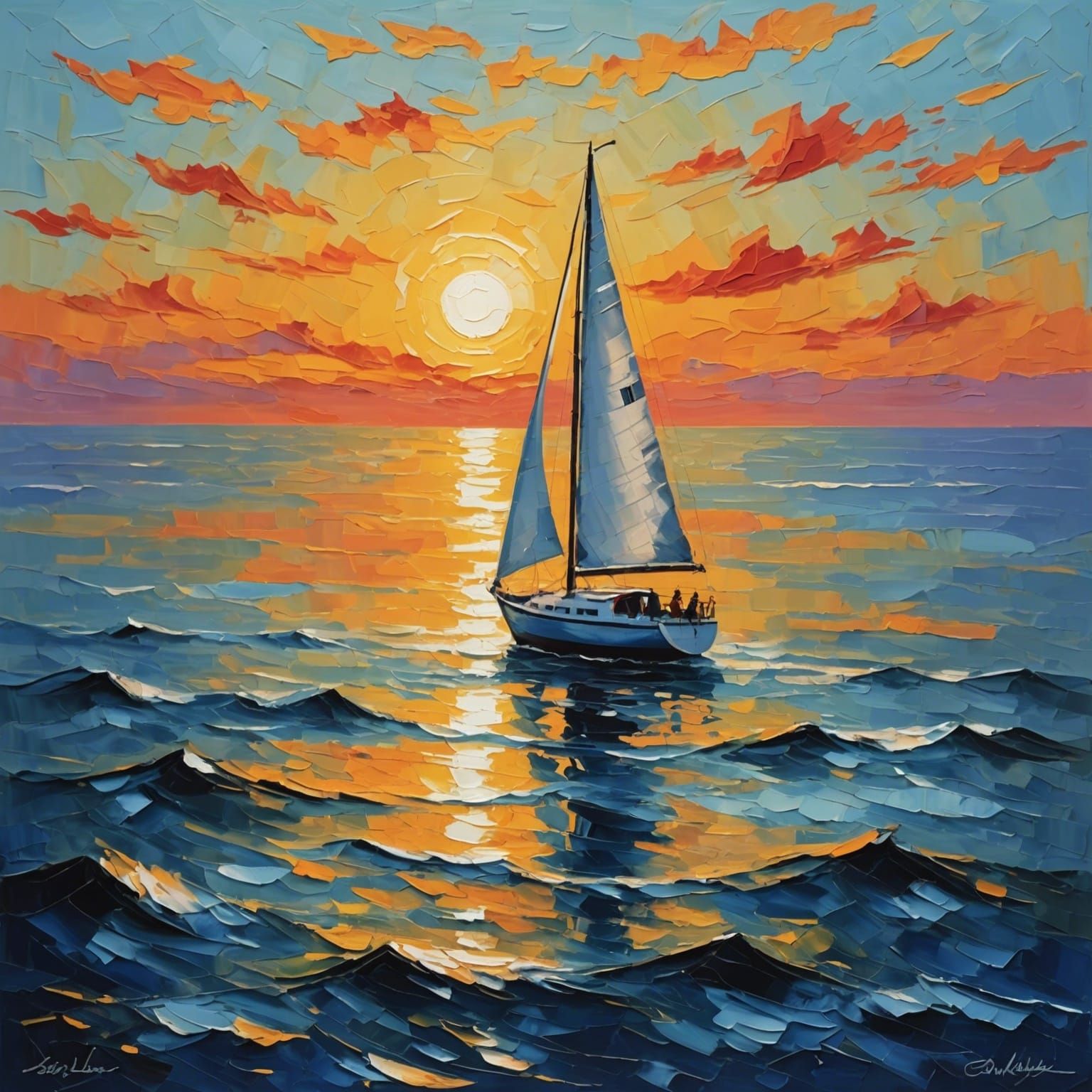 Sunset sail   by @MagicGarden 