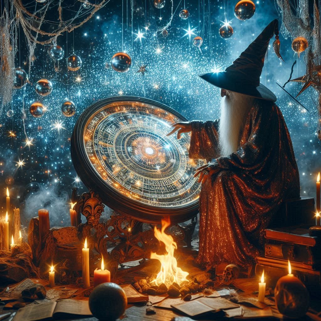 Wizard playing with his portal   by @Csf