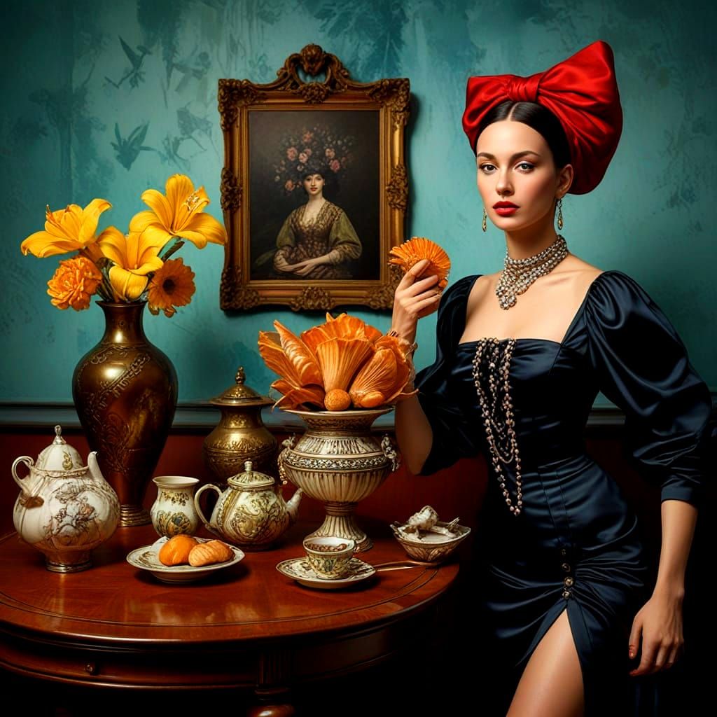 Surreal Charmer in Vibrant Haute Couture