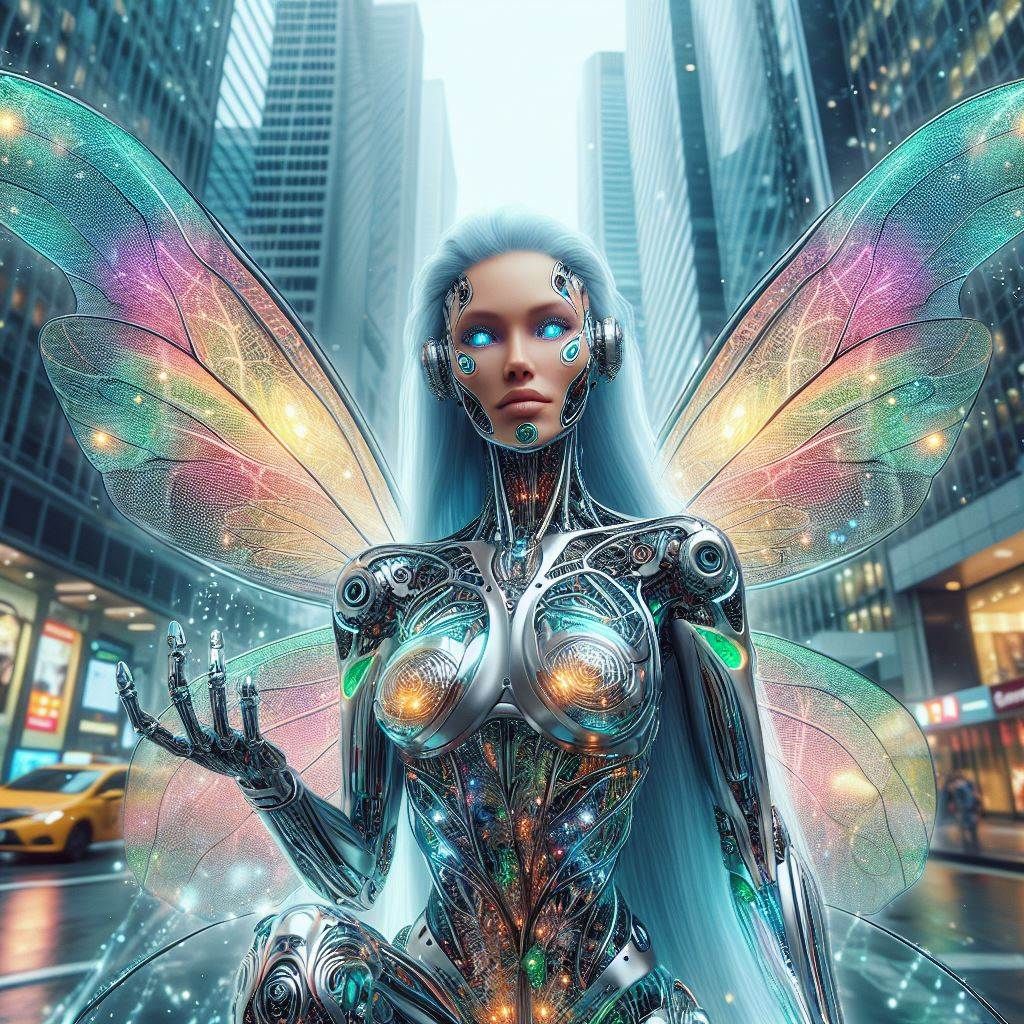 Fairy Cyborg - AI Generated Artwork - NightCafe Creator