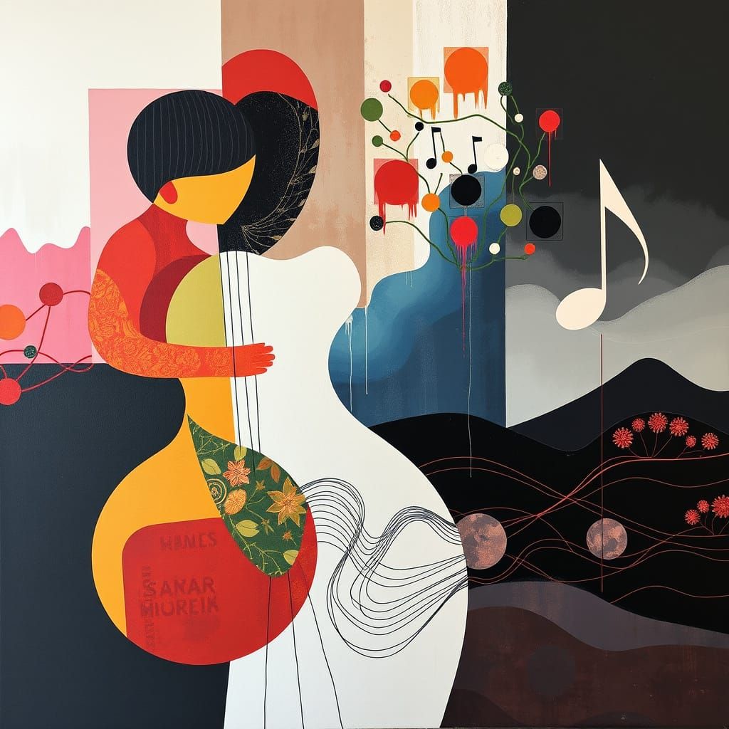 Abstract Music Art in Contemporary Style