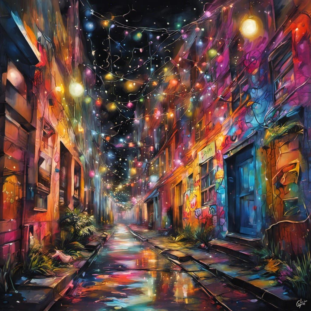 Fairy lights at night  by @LunaMoon