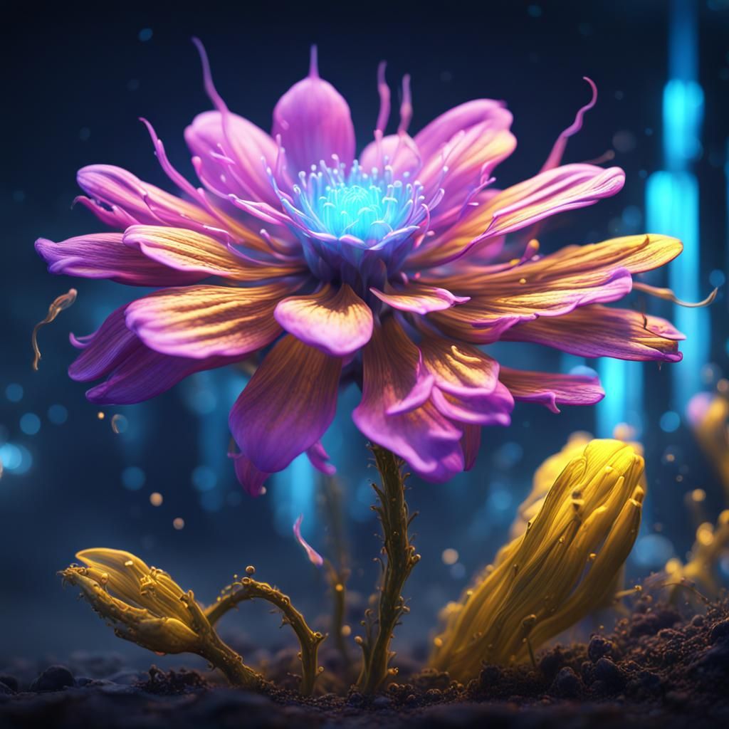 Bioluminescent Flower - AI Generated Artwork - NightCafe Creator