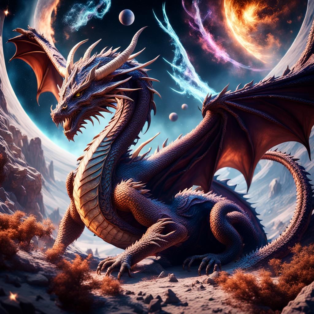 galaxy dragons - AI Generated Artwork - NightCafe Creator