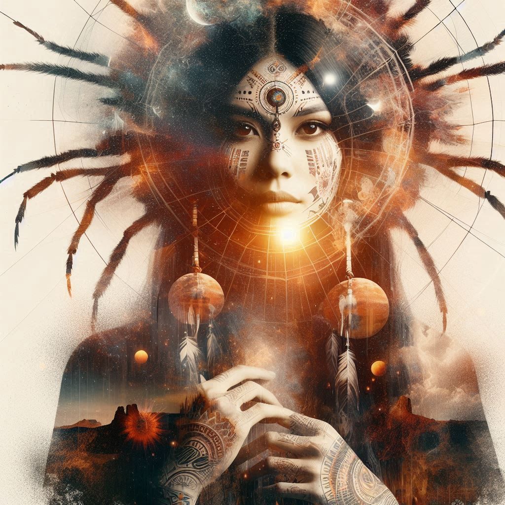 double exposure beautiful fantasy DALL-E 3 portrait landscape..