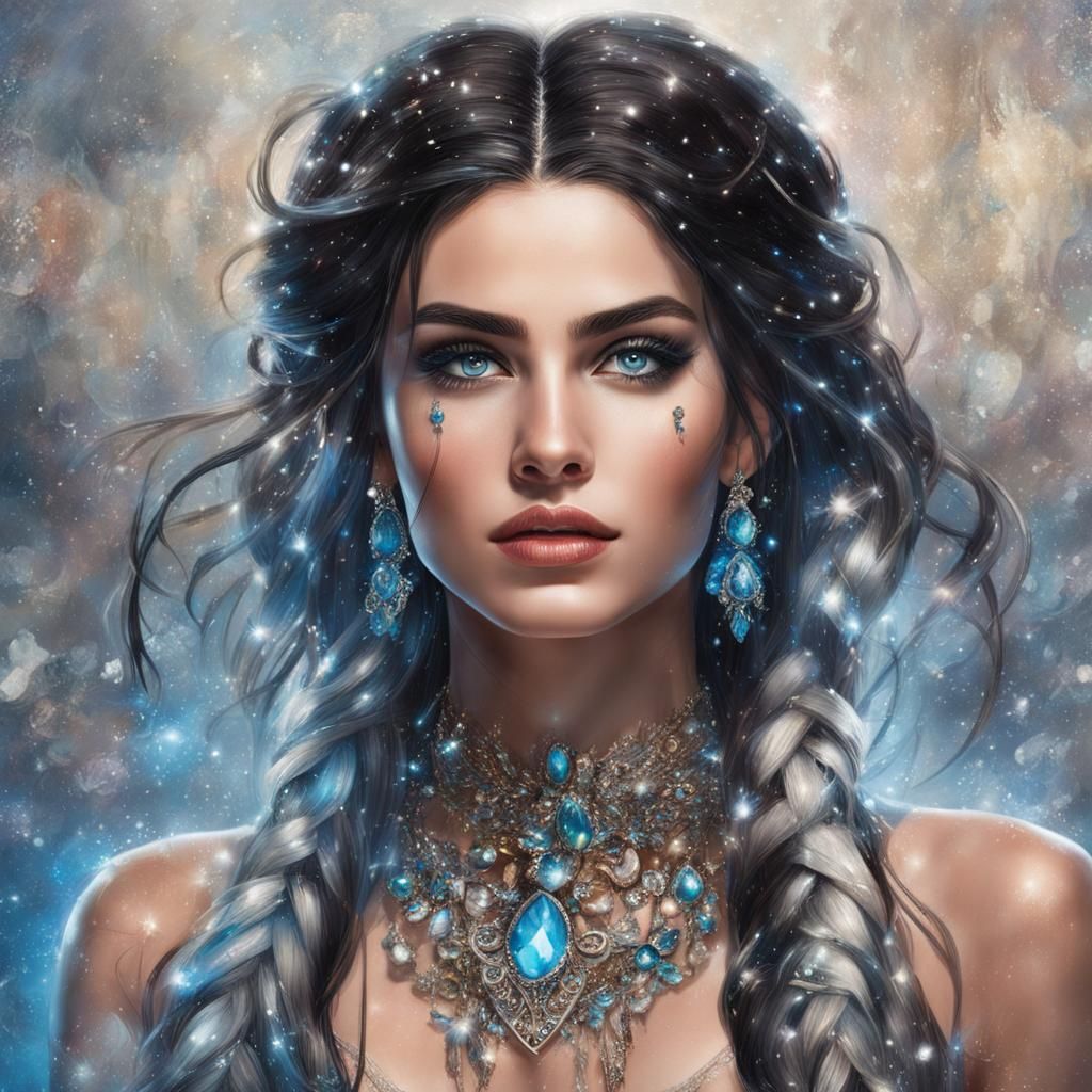Hyperrealistic Fantasy Seductress in Snowy Landscape