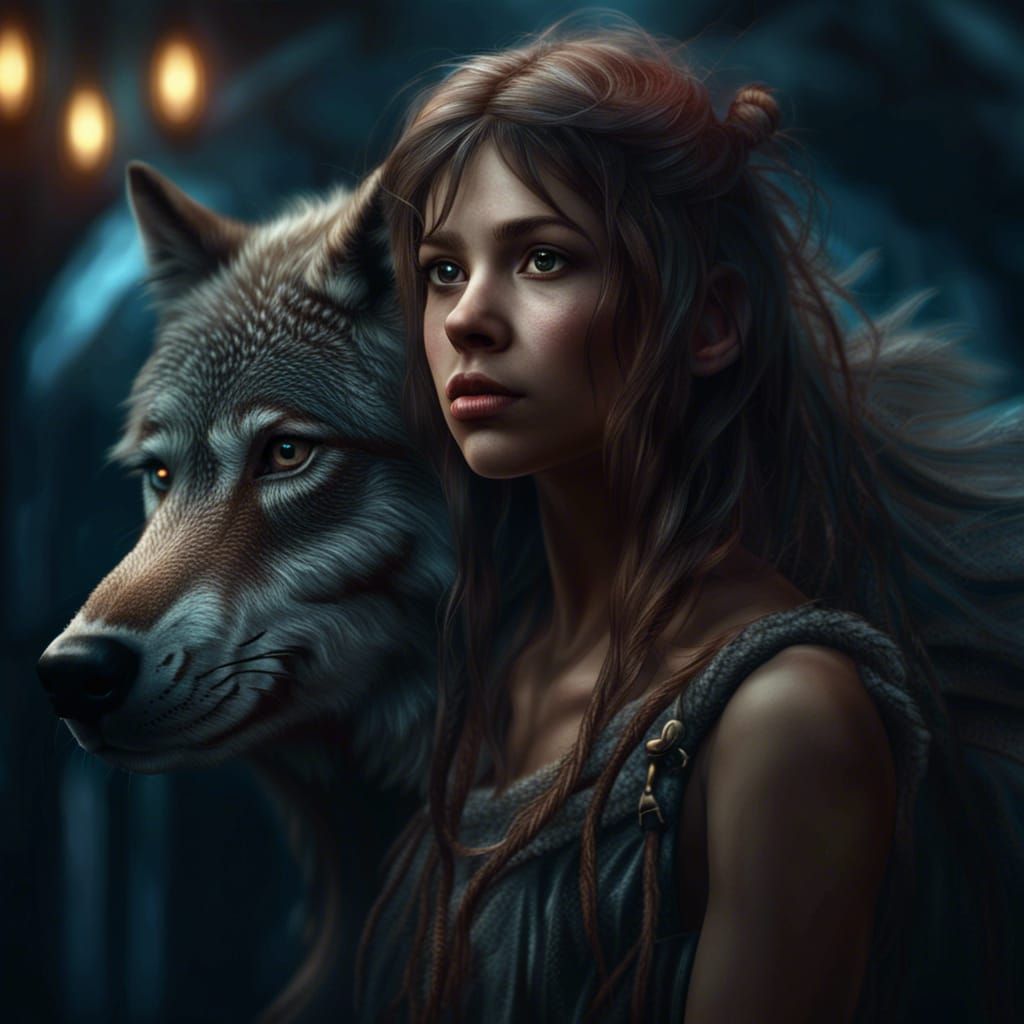 Wolf girl - AI Generated Artwork - NightCafe Creator