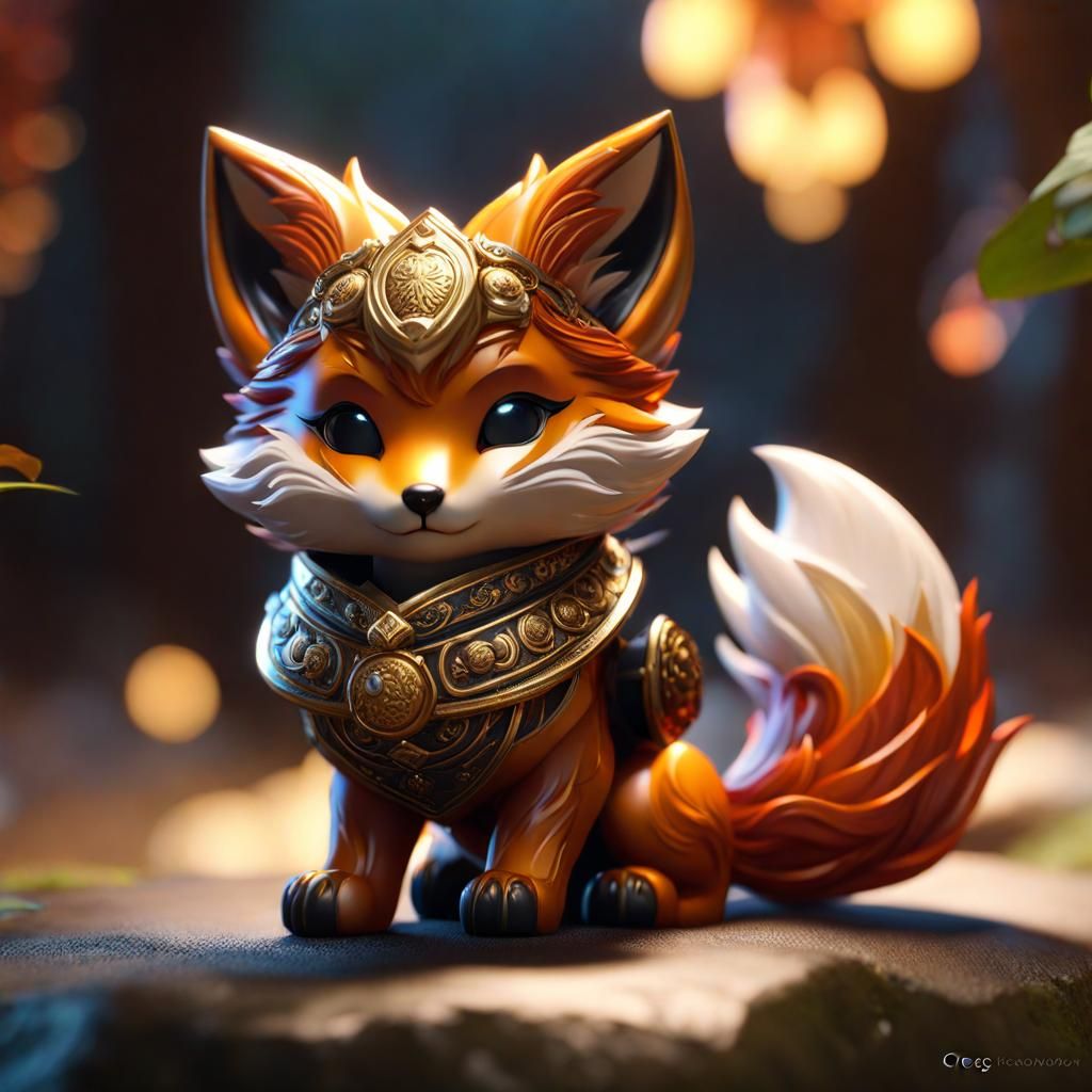 really cute and tiny kitsune beast
