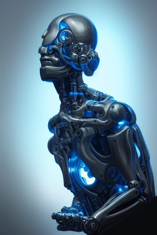"Man Bot" intricate, hyperdetailed, cybernetic, digital pain...