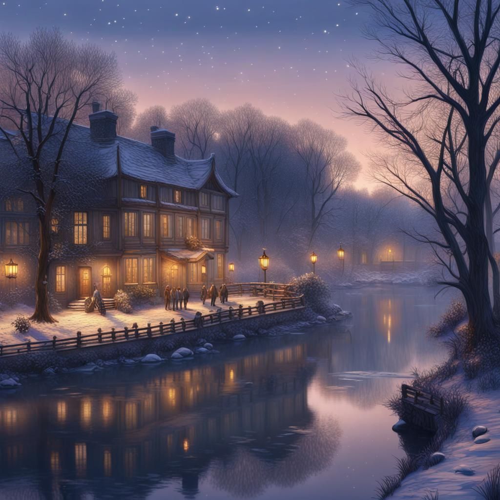 The Tranquil Winter River at Dusk 2