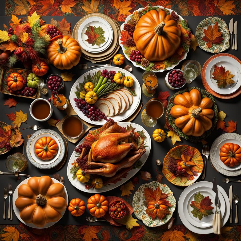Thanksgiving tablescape   by @Alfred Yarny