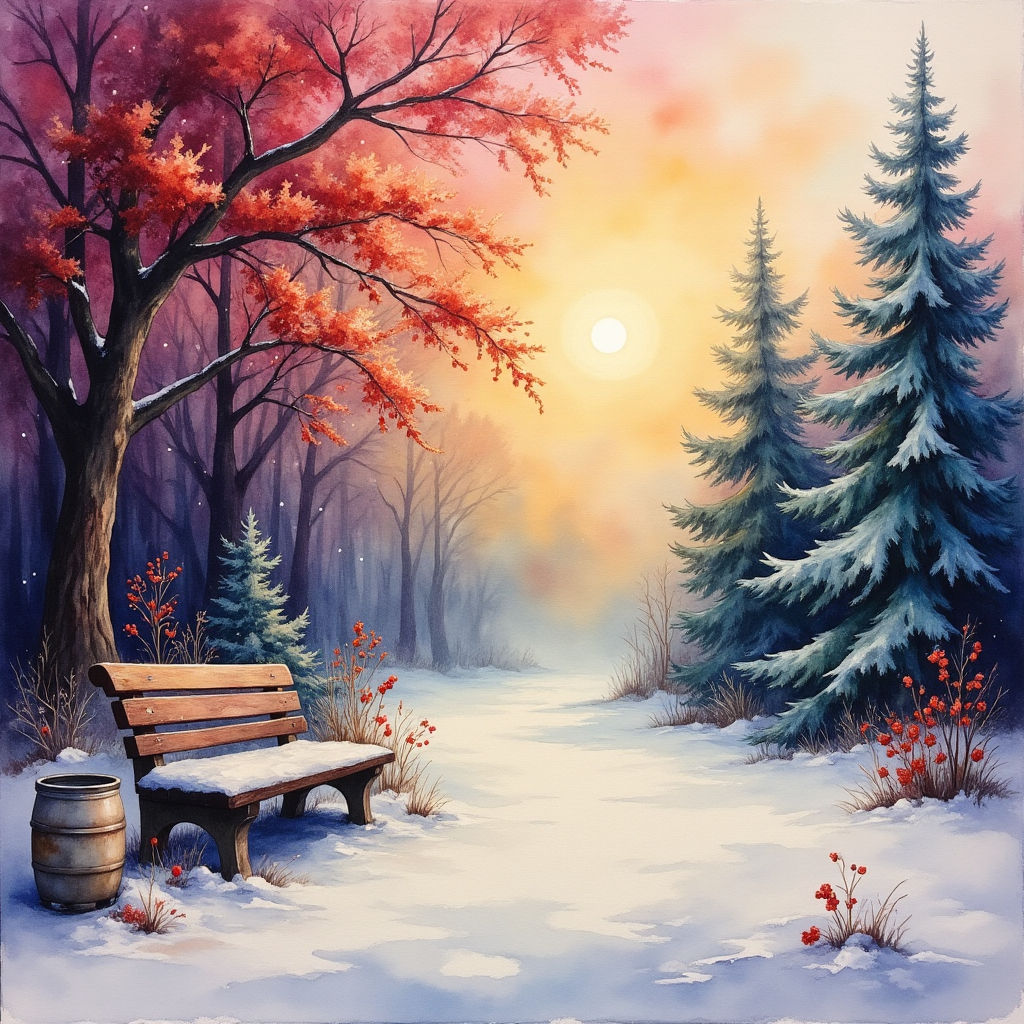 Weathered beer keg and park bench