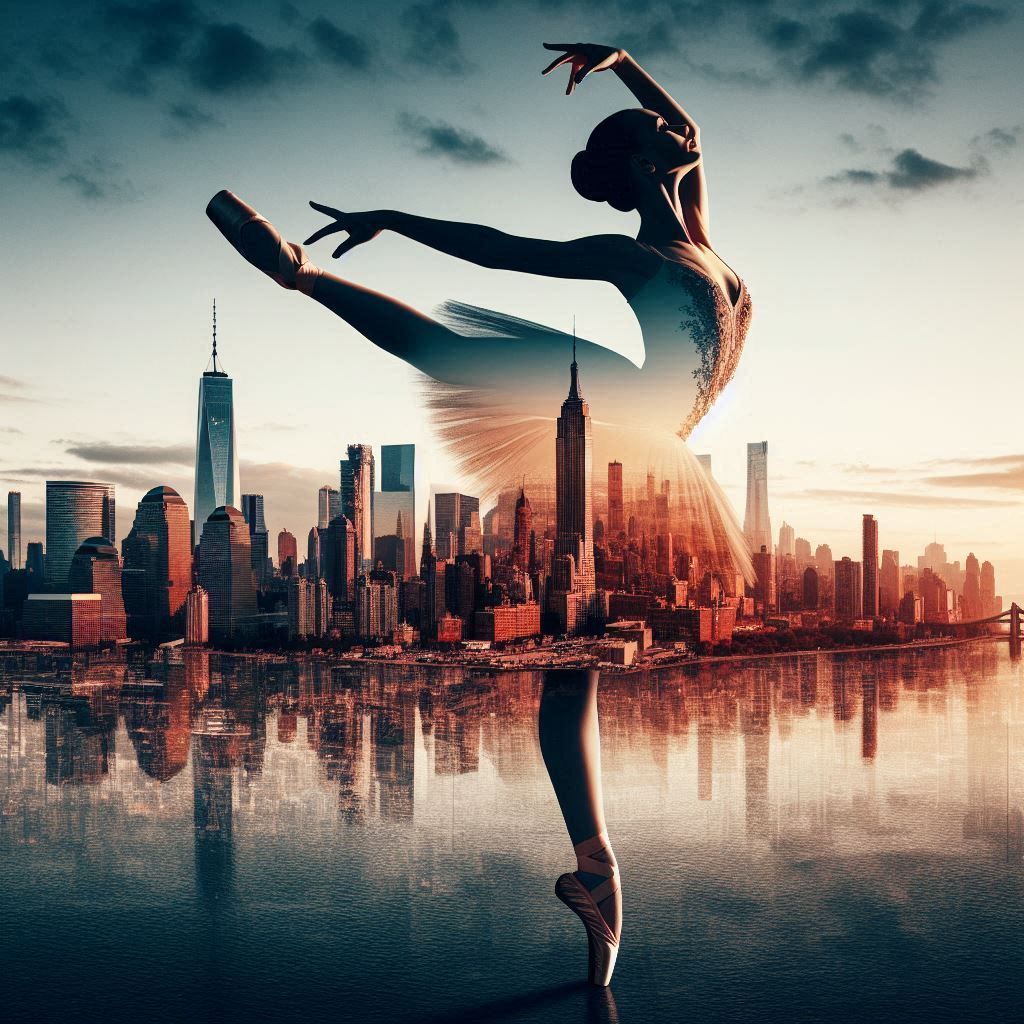 double exposure beautiful fantasy DALL-E 3 portrait landscape..