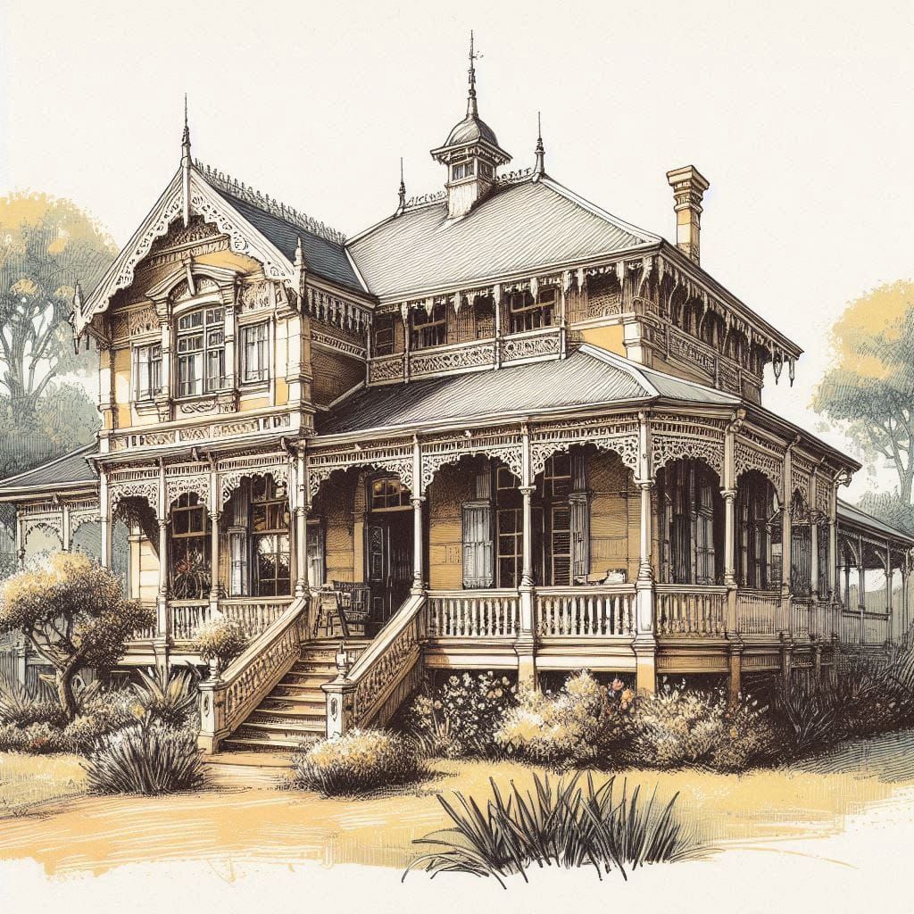 South African dwellings in pen & watercolour 11