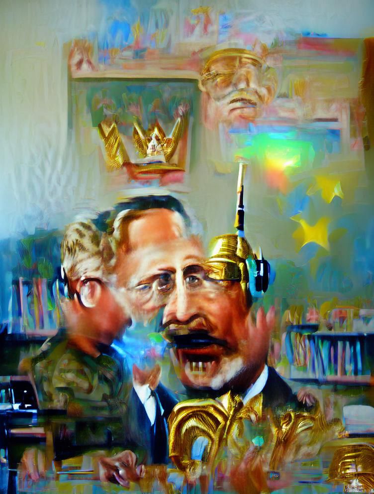 Kaiser Wilhelm II listens to Henry Alfred Kissinger