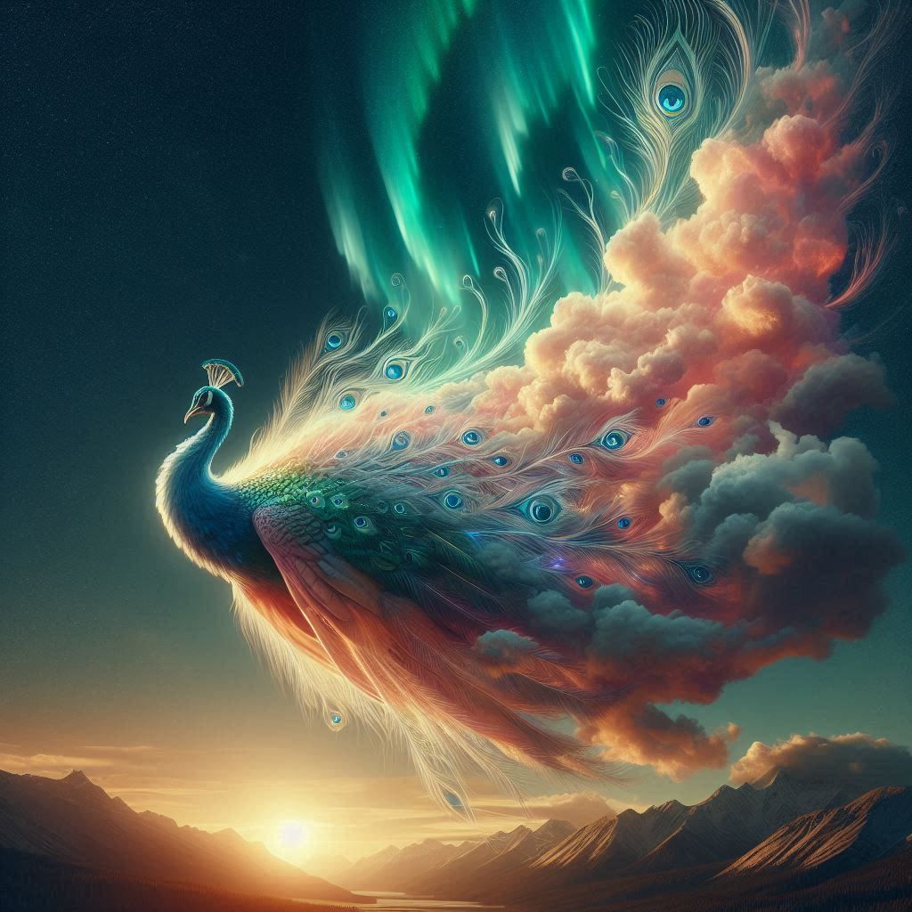Peacock and The Northern Lights