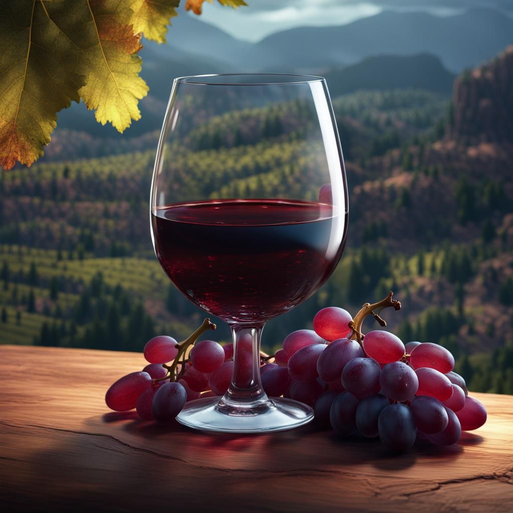 glass of grape wine shiraz