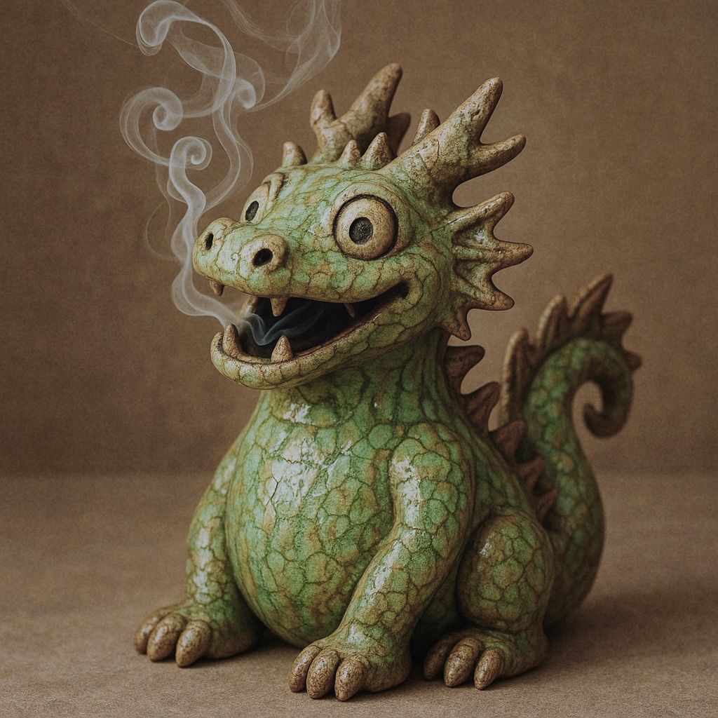 1-8 _ An intricately detailed, handmade earthenware clay dragon
