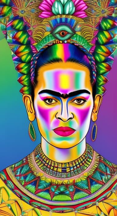 Purple Blush Cosmic Psychedelic Frida Kahlo